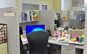 Carol Alexander's cubicle at Annie's