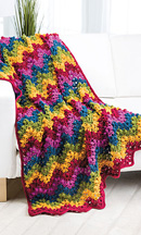 Reversible Popcorn Ripple Afghan in Crochet World magazine Oct. 2013