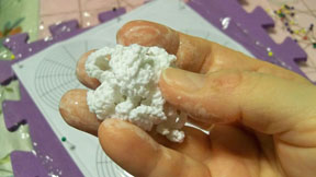 Snowflake with stiffening solution added