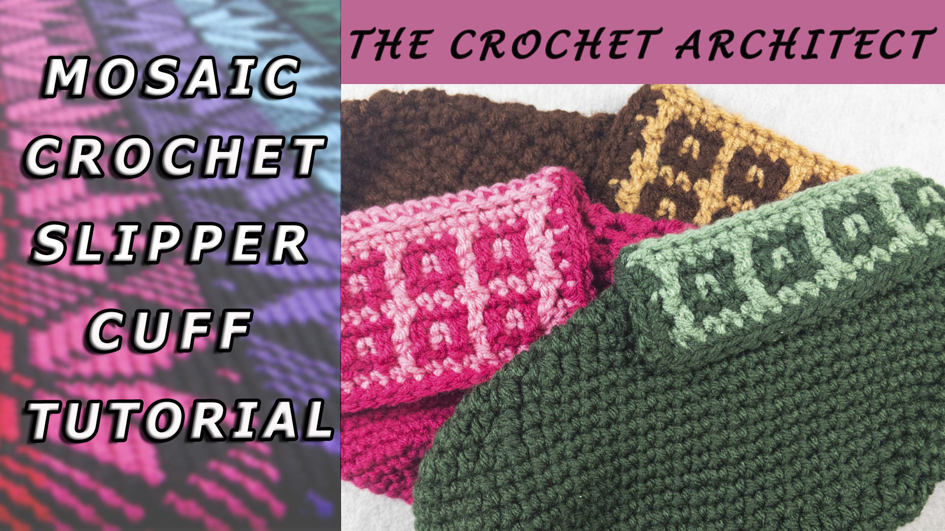 Mosaic Crochet Slipper Cuff