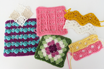 Invisible Crochet Repairs Class Swatches