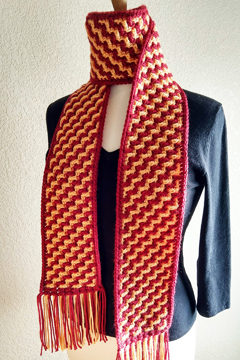 overlay mosaic crochet scarf